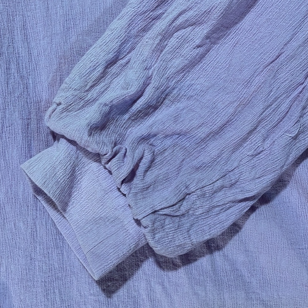 A New Day Women's 3/4 Sleeve Voile V-Neck Top Purple - Picture 6 of 8